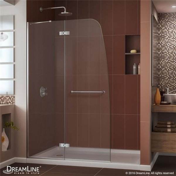 Dreamline DreamLine SHDR-3445720-01 45 in. Aqua Ultra Frameless Hinged Shower Door - Chrome SHDR-3445720-01